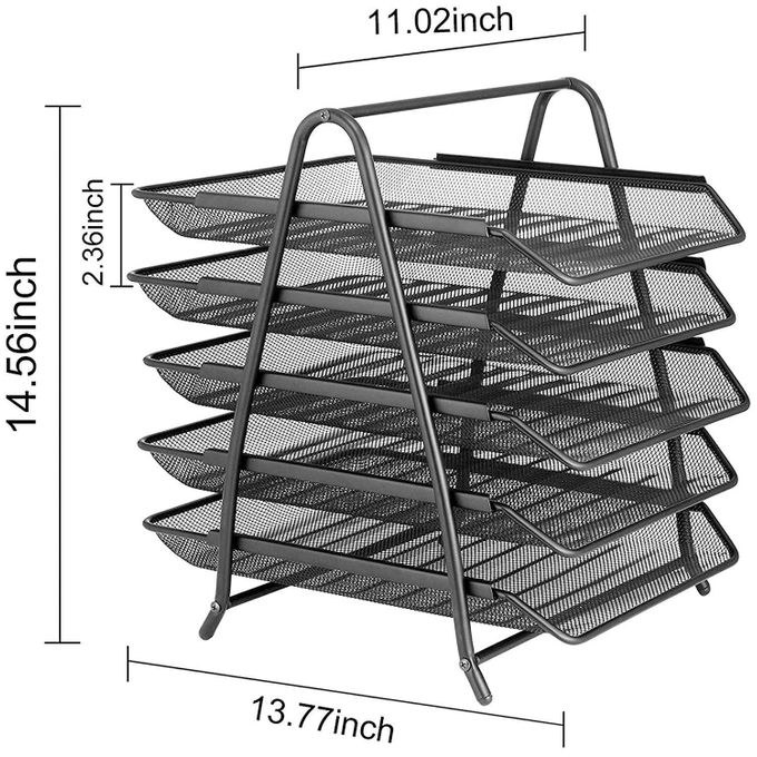 Mesh Document File Tray 5-Tier — view 2